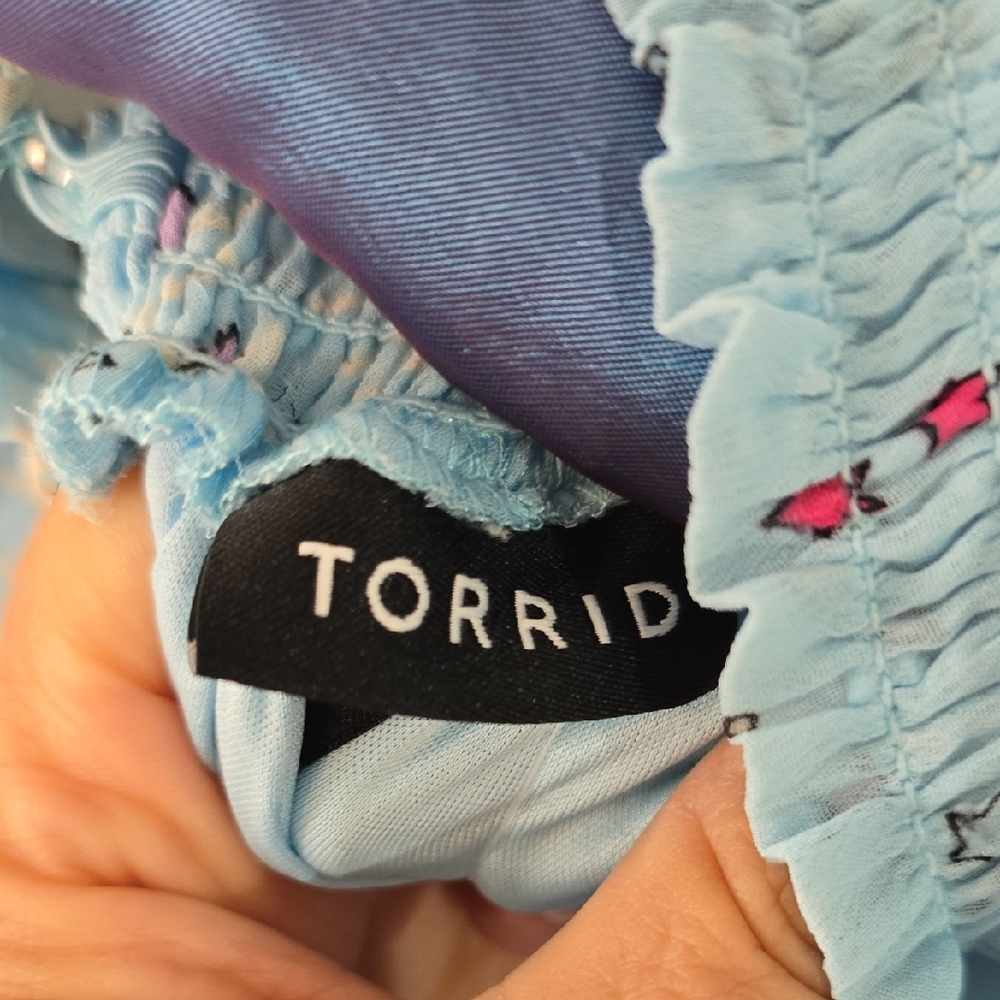 Torrid Light Blue Ruffled Dress - Picture 2 of 11